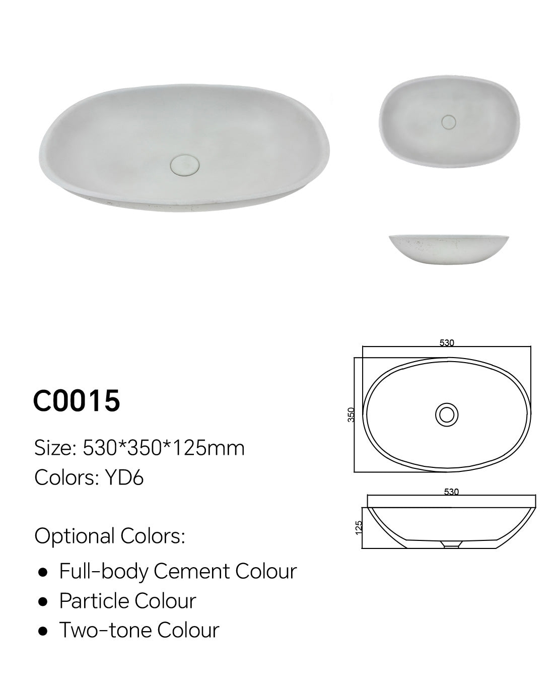 Custom Concrete Sink for Bathroom Vanity – Model C0015