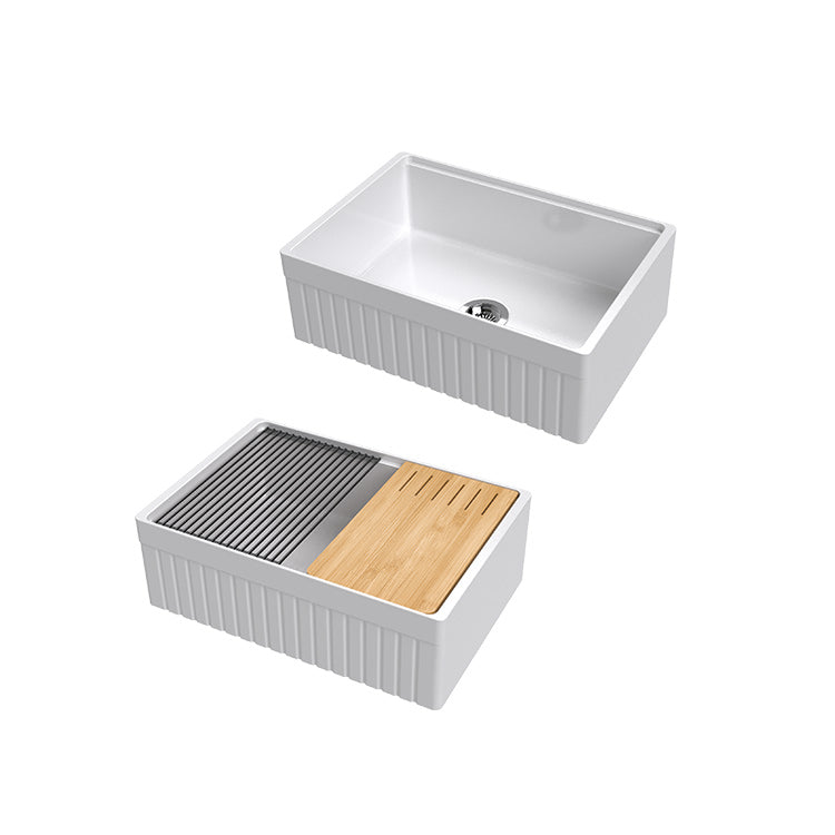 30 Inch Farmhouse Sink Workstation – Drop-In Apron Front | SANIKB SN103W3020