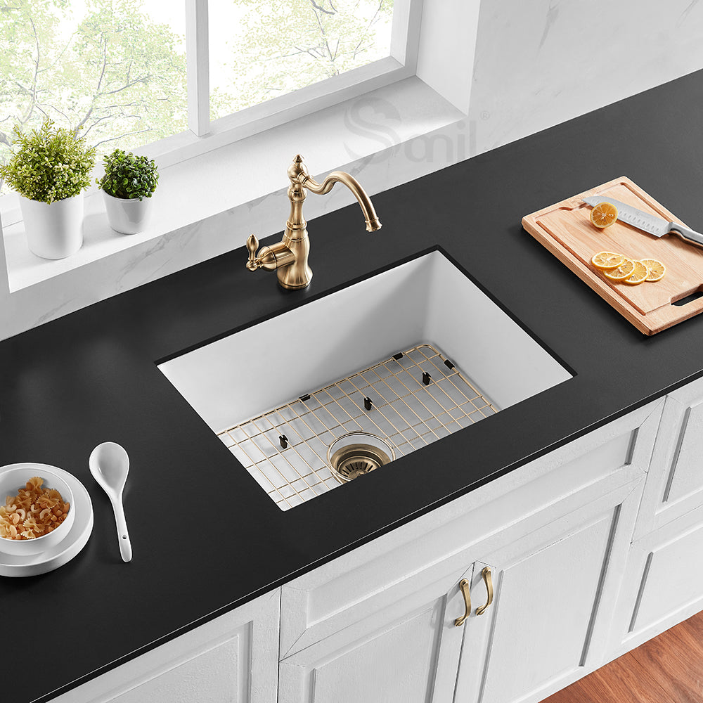 27 Inch Farmhouse Sink White – Apron Front | SANIKB SN2719S