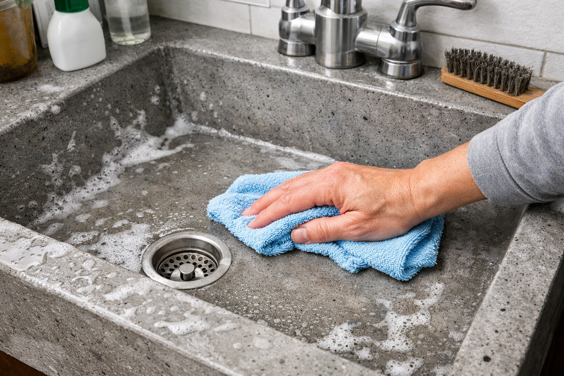 How to Clean a Concrete Sink Without Damaging the Surface