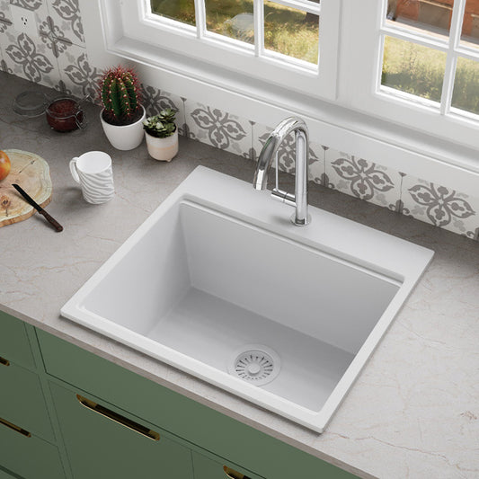 White Quartz Sink – Quartz Composite Undermount Sink | SANIKB SN6459