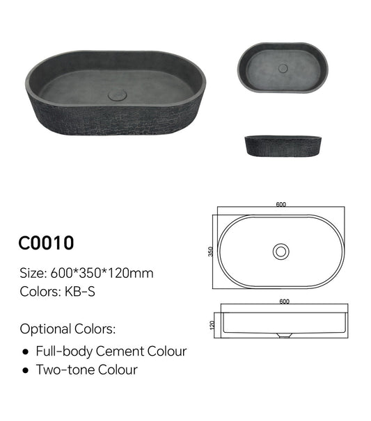 23.6 Inch Concrete Trough Sink | Model C0010
