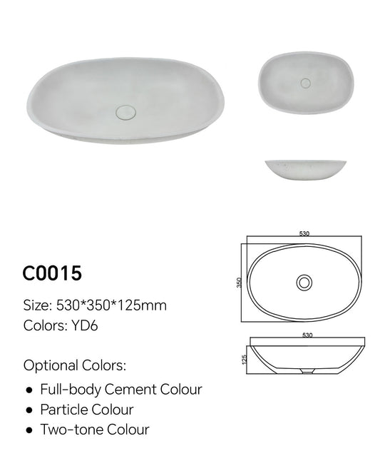 Custom Concrete Sink for Bathroom Vanity – Model C0015