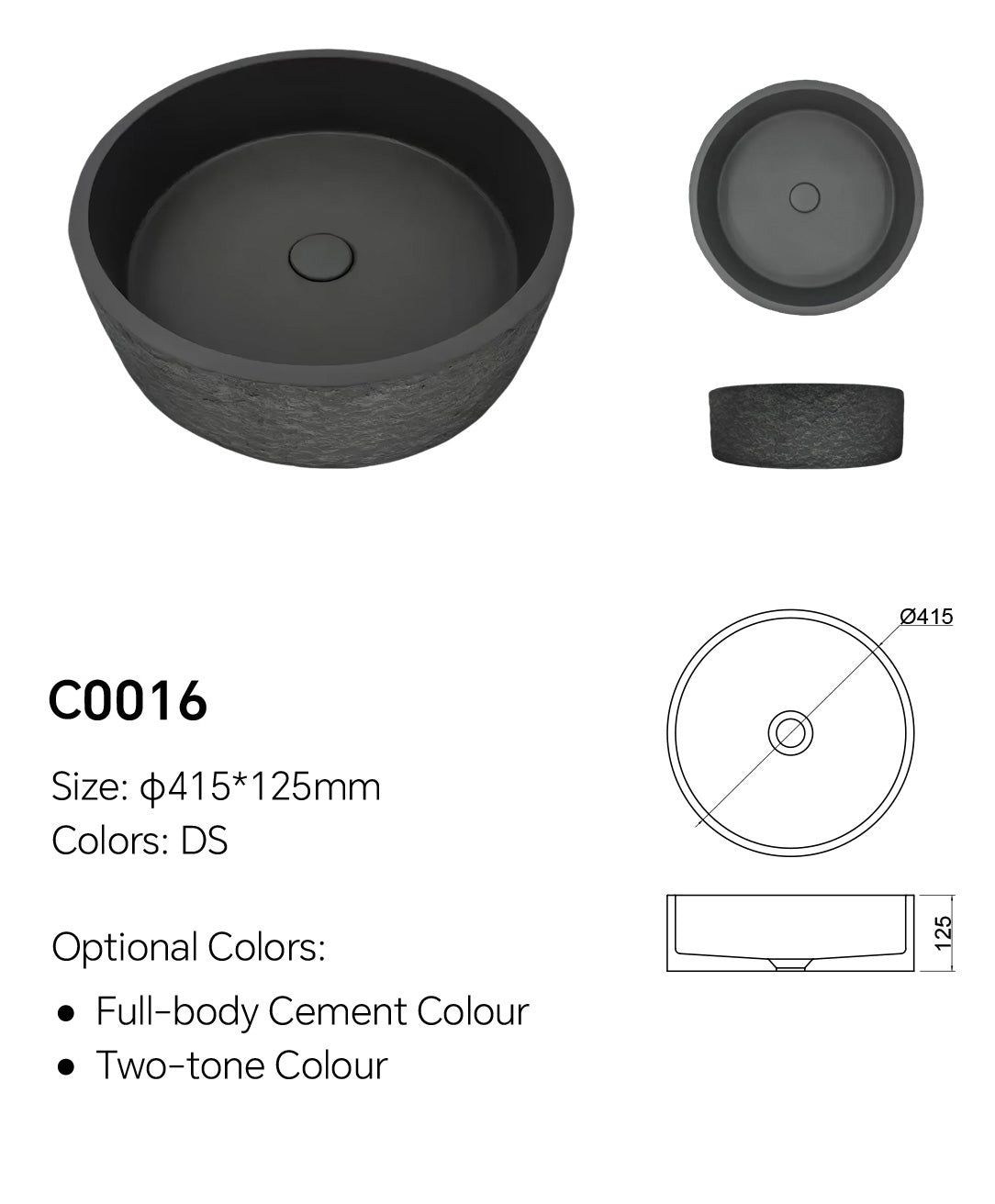 Concrete Vanity Top with Sink C0016