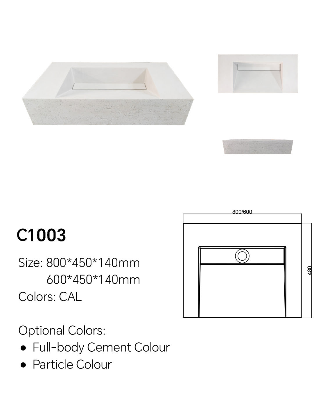 Undermount Ramp Sink Vanity | Model C1003
