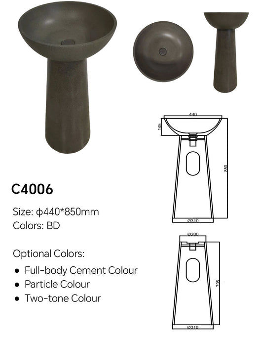 Concrete Pedestal Sink C4006