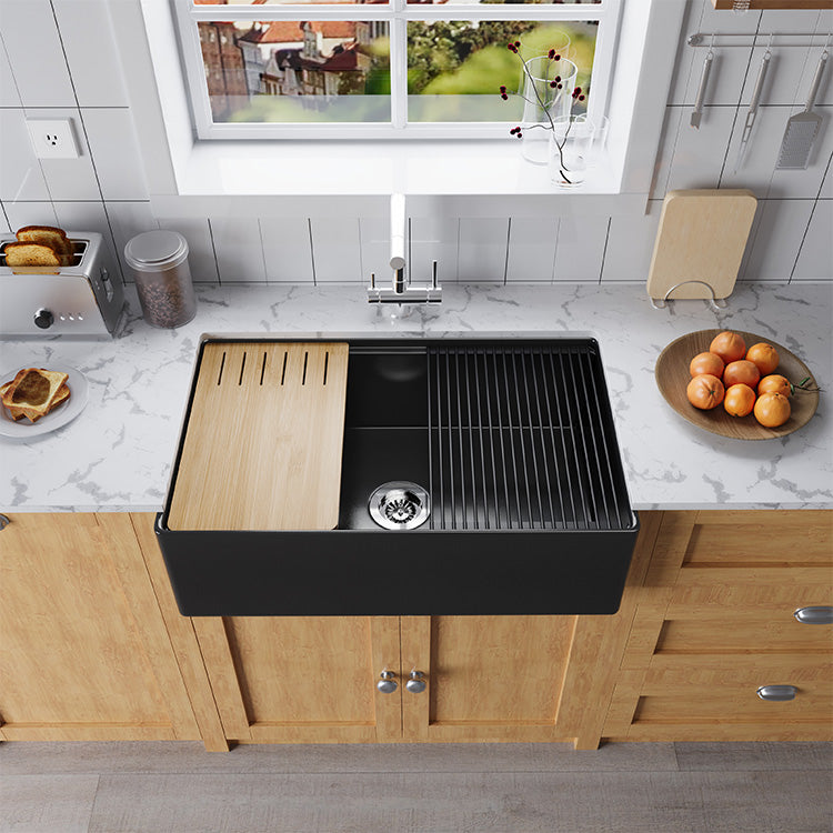 33 Inch Farmhouse Laundry Sink Freestanding – Drop In Apron Front Sink | SANIKB SN100W3320