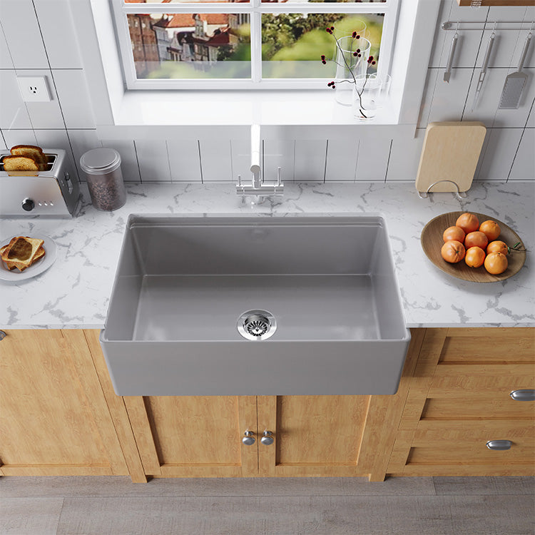 33 Inch Farmhouse Laundry Sink Freestanding – Drop In Apron Front Sink | SANIKB SN100W3320