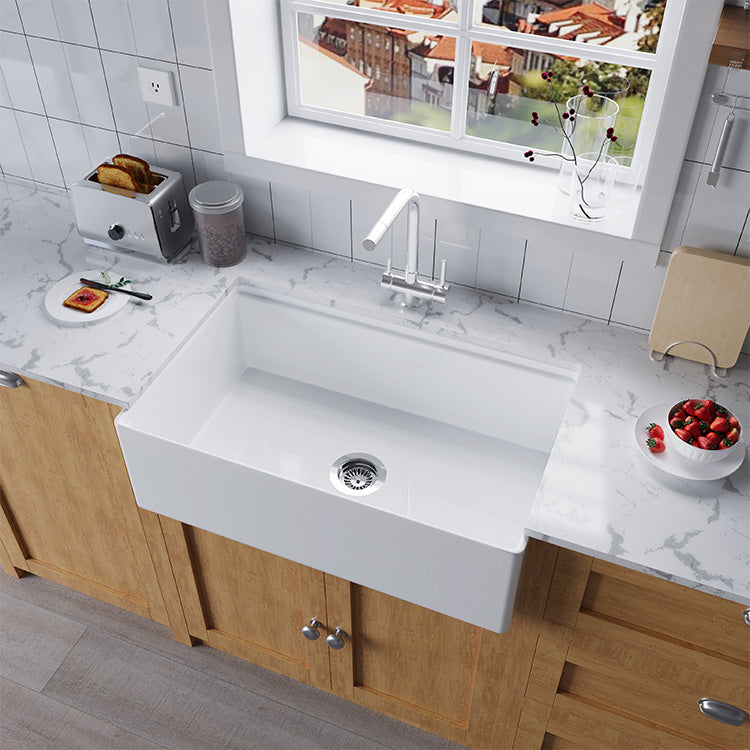 33 Inch Farmhouse Laundry Sink Freestanding – Drop In Apron Front Sink | SANIKB SN100W3320