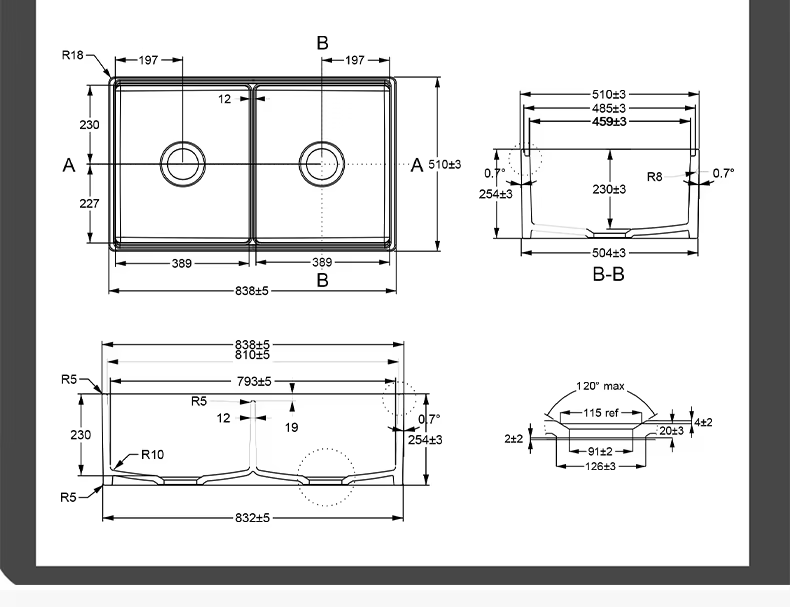 33 Inch Porcelain Farmhouse Kitchen Sink | SANIKB SN100W3320D