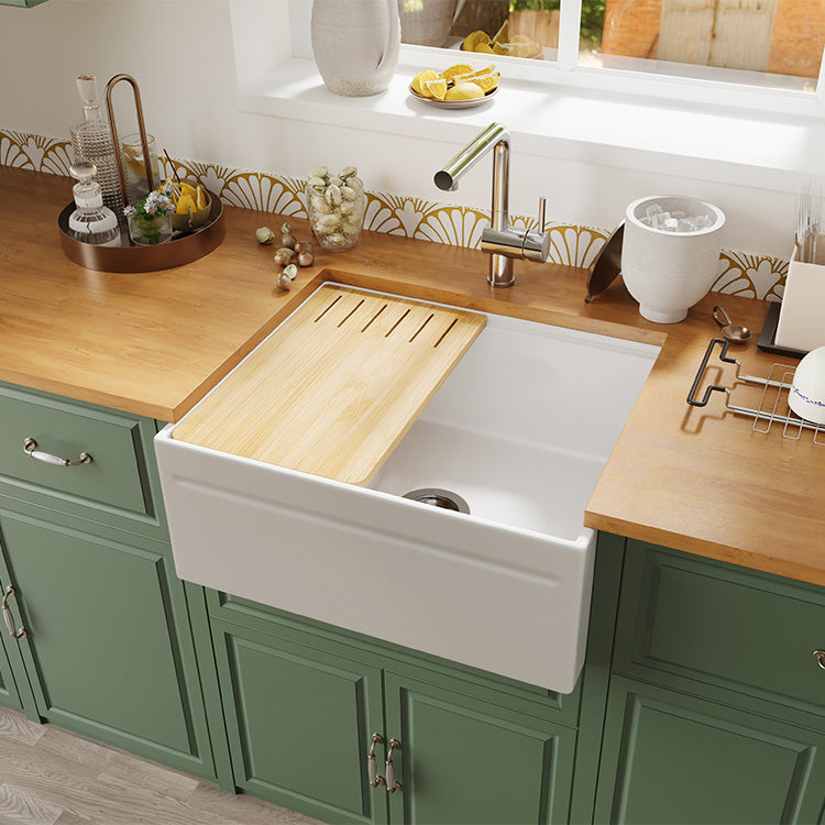 24 Inch Farmhouse Kitchen Sink – Short Apron | SANIKB SN101W2420