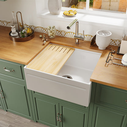 24 Inch Farmhouse Kitchen Sink – Short Apron | SANIKB SN101W2420