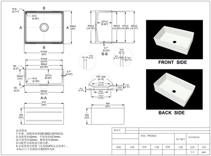 24 Inch Farmhouse Kitchen Sink – Short Apron | SANIKB SN101W2420