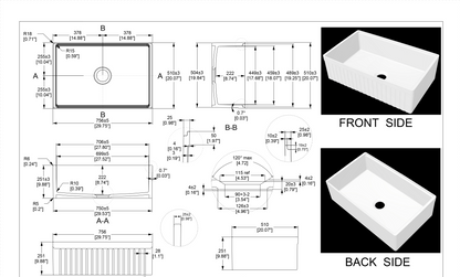 30 Inch Farmhouse Sink Workstation – Drop-In Apron Front | SANIKB SN103W3020