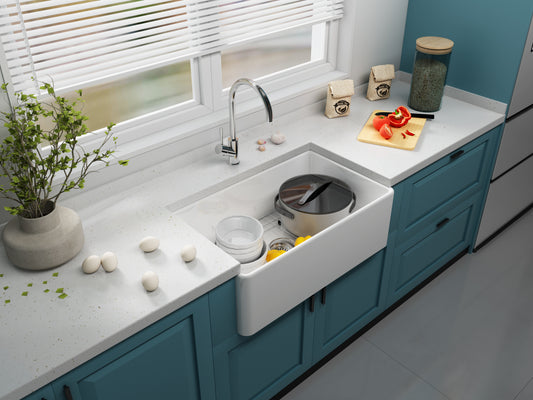 SANIKB SN3018 Fireclay 30 Inch Apron Front Utility Kitchen Sink