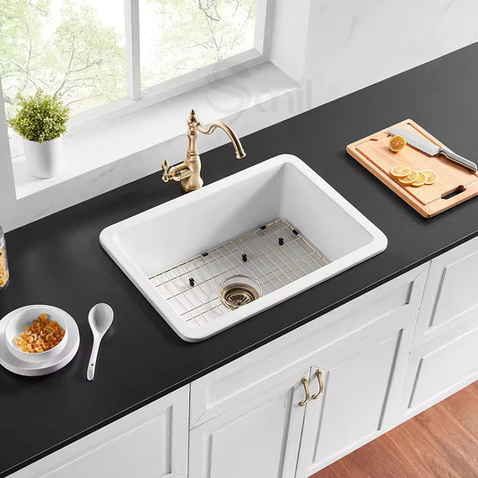 SANIKB SN3219 Fireclay Farmhouse Sink 32 Inch Single Bowl