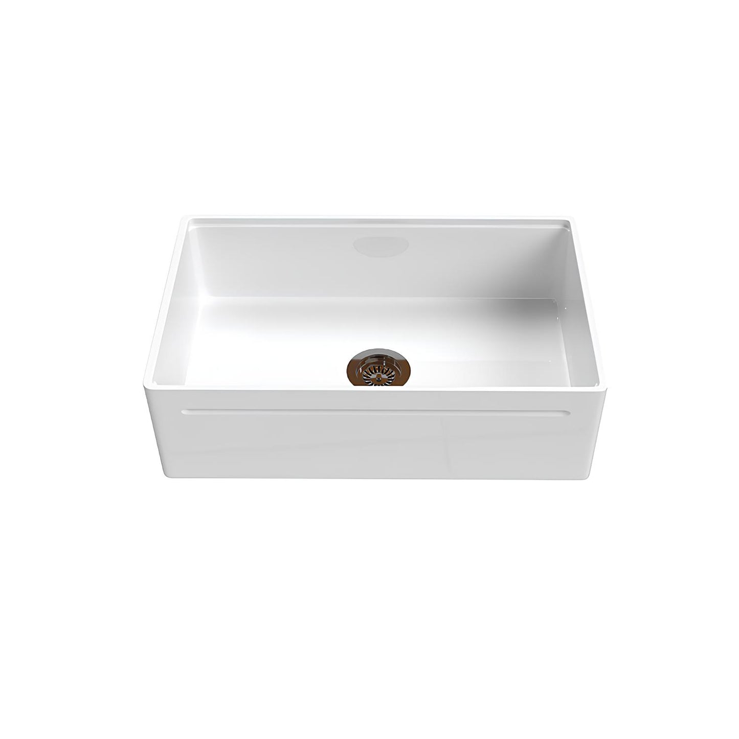 SANIKB fireclay farmhouse sink SN101W3320 — single bowl white kitchen sink for modern farmhouse kitchens.