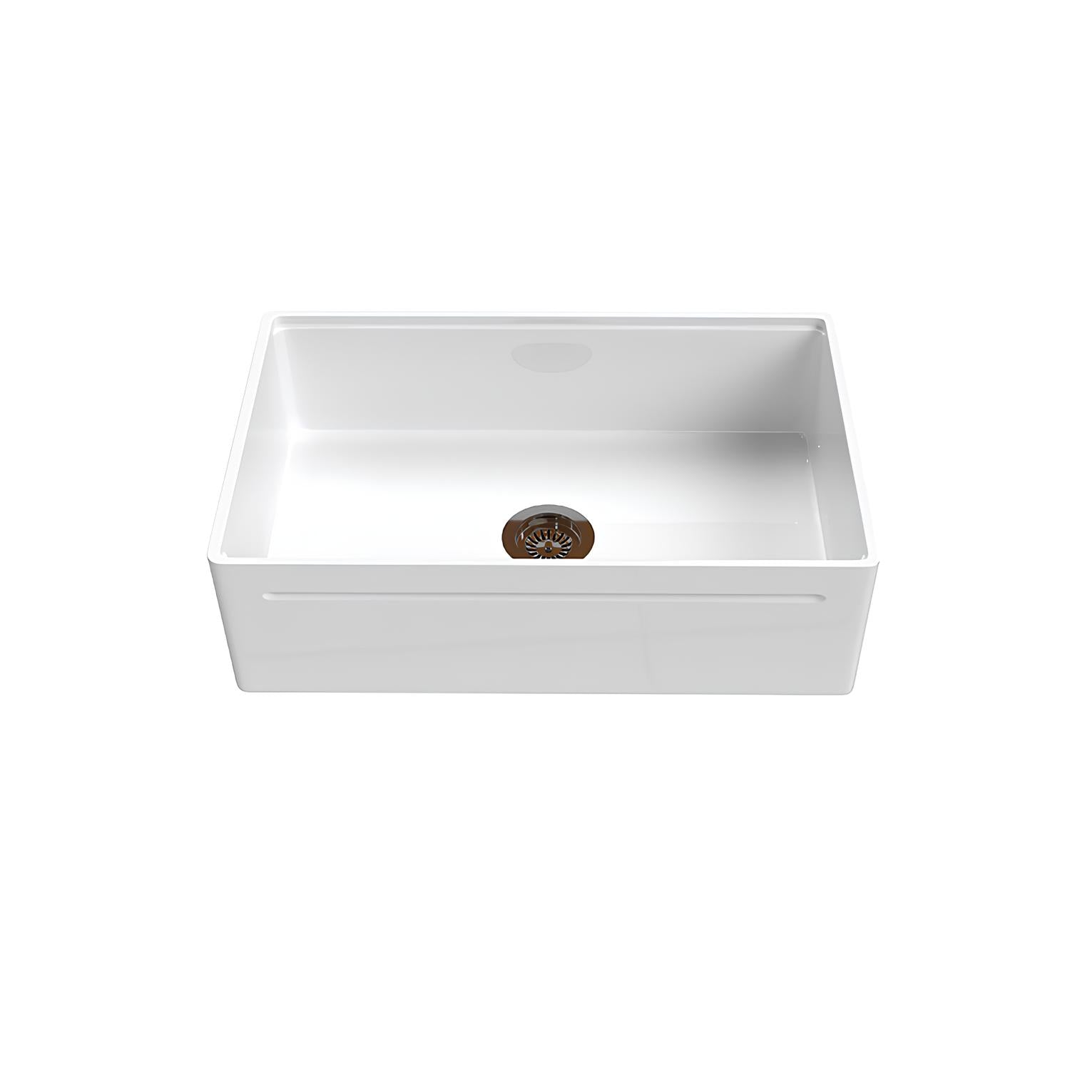 SANIKB fireclay farmhouse sink SN101W3320 — single bowl white kitchen sink for modern farmhouse kitchens.